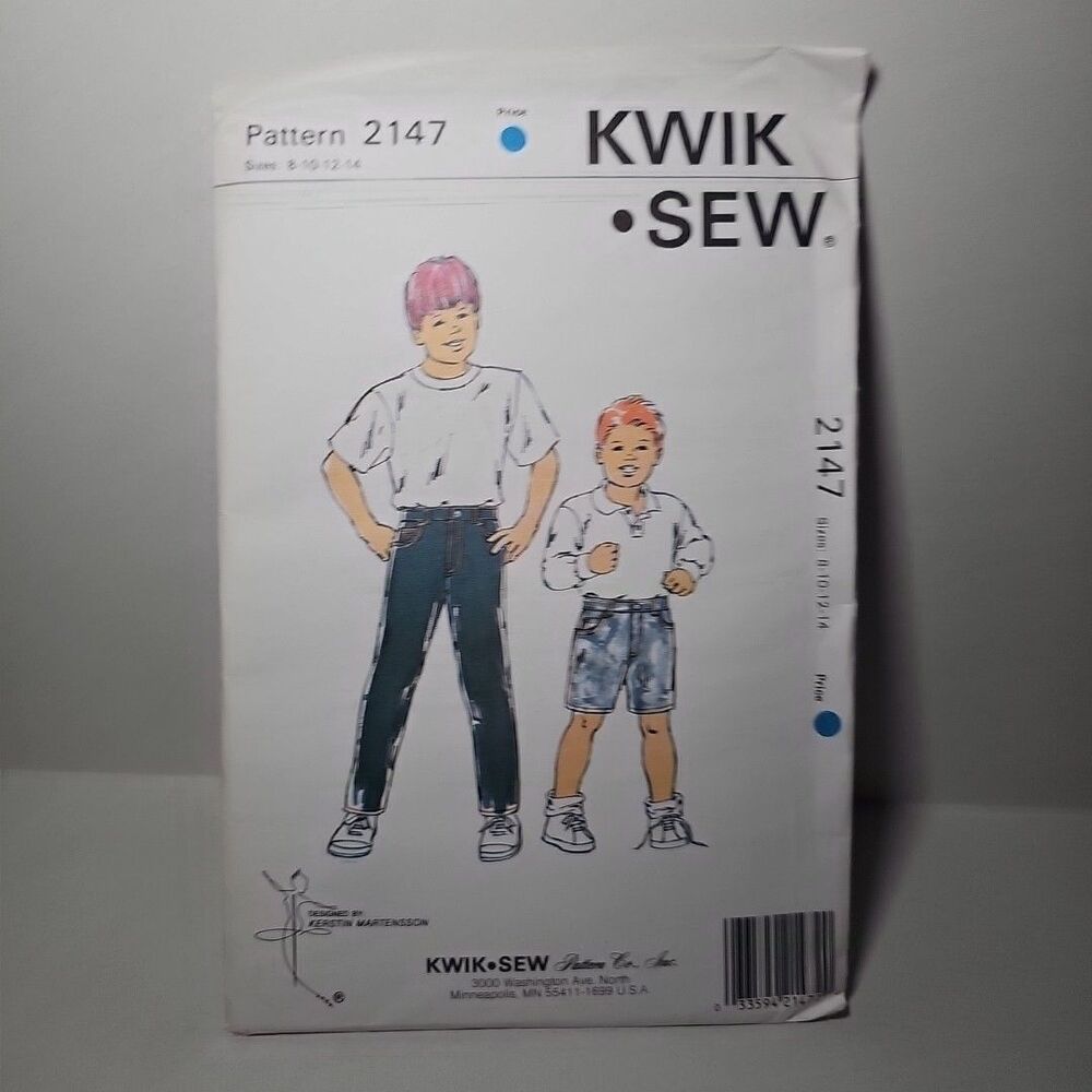 Kwik Sew Pattern 2147 Boys Jeans And Shorts Sealed New Uncut